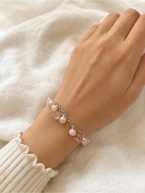Vintage pink and silver bracelet